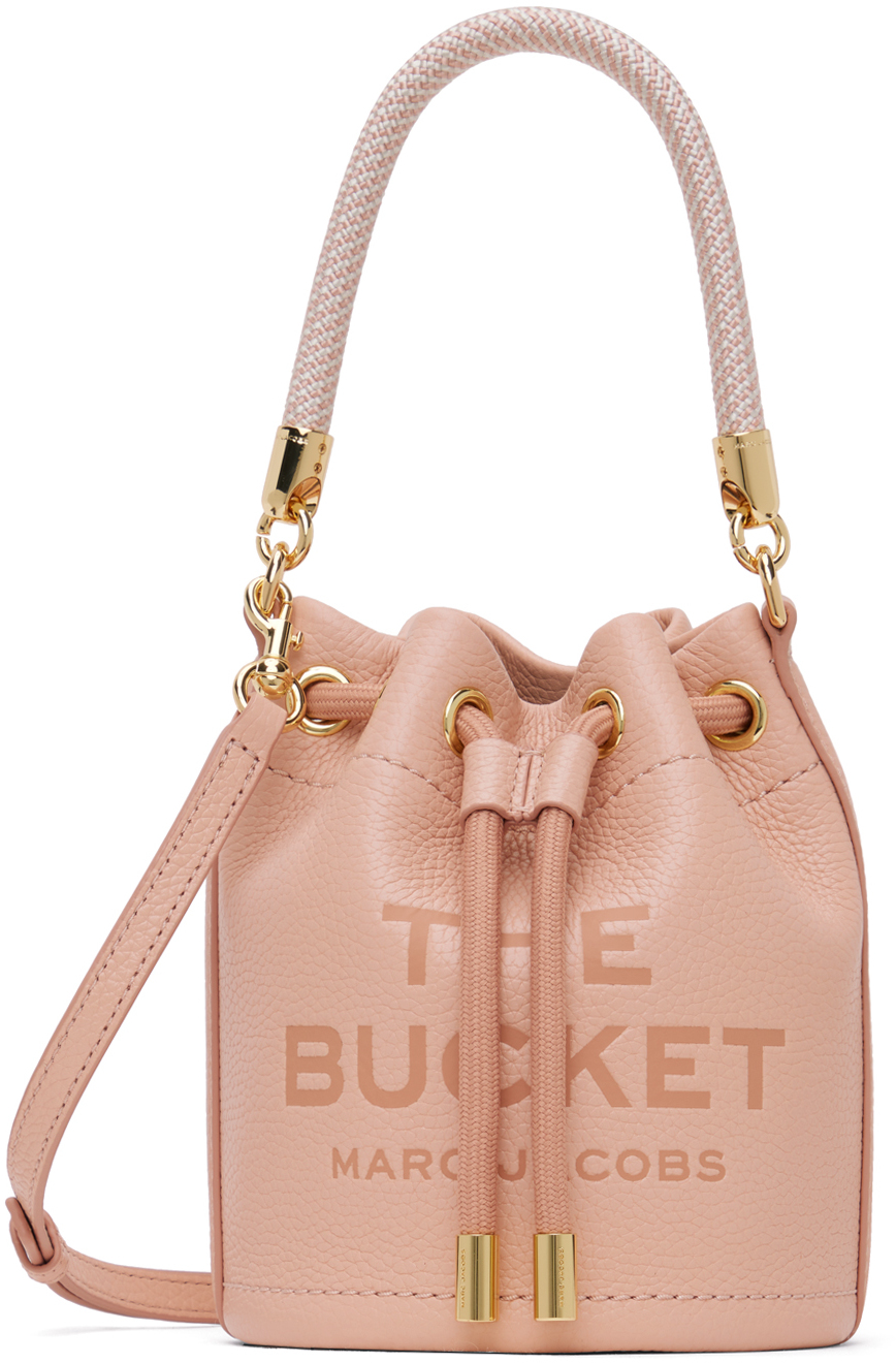 Shop Marc Jacobs Pink 'the Leather Mini Bucket' Bag In 624 Rose
