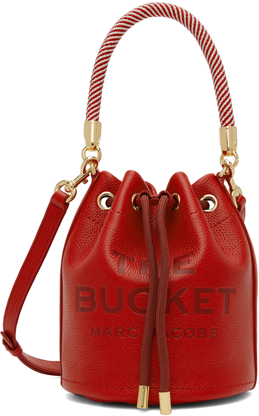 Red 'The Leather Bucket' Bag