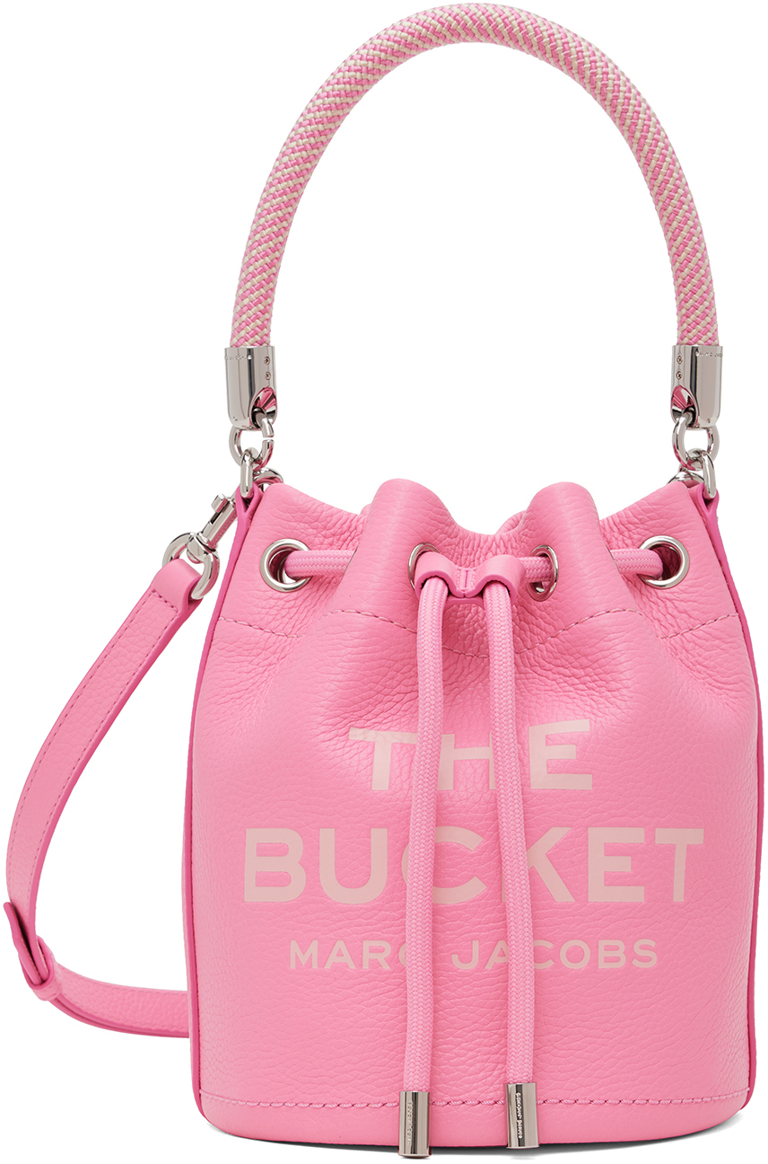 Shop Marc Jacobs Pink 'the Leather Bucket' Bag In 666 Petal Pink