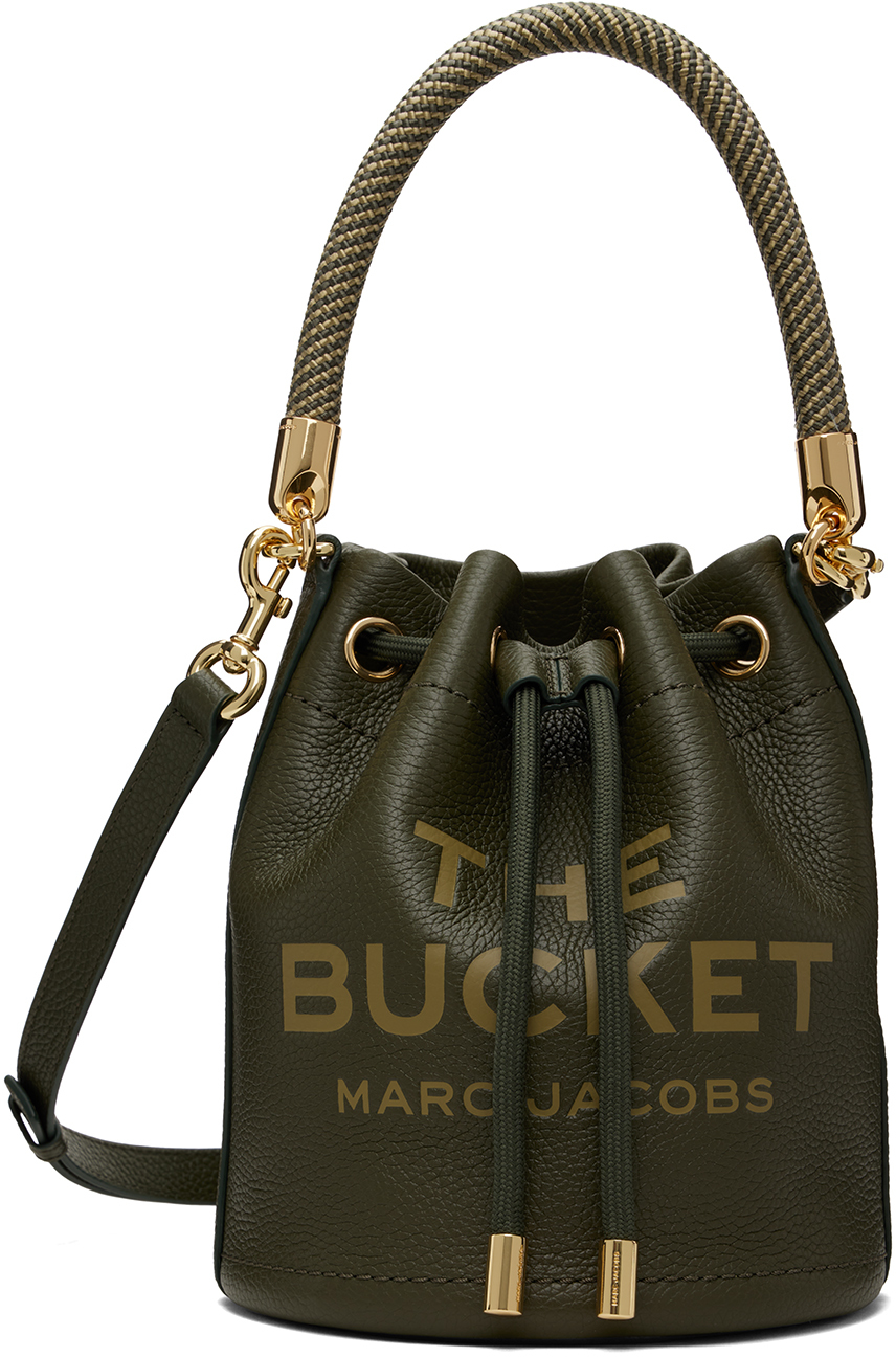Shop Marc Jacobs Green 'the Leather Bucket' Bag In 305 Forest