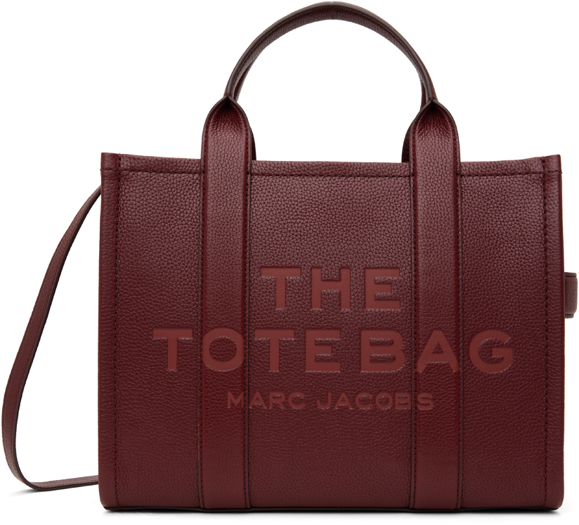 Marc Jacobs Burgundy 'the Leather Medium' Tote In 602 Cherry