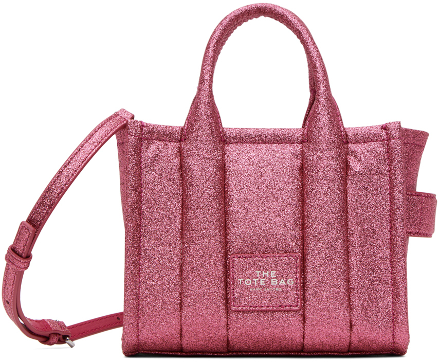 Marc Jacobs Pink 'the Galactic Glitter Mini' Tote In 955 Lipstick Pink