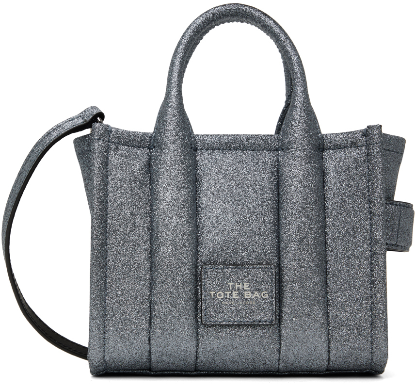 Marc Jacobs The Galactic Glitter Mini Tote Silver Bag In 040 Silver