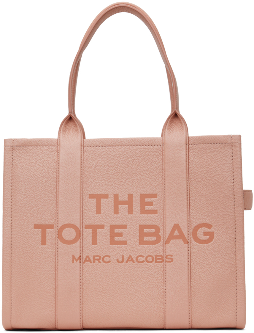 Shop Marc Jacobs Pink Large 'the Leather' Tote In 624 Rose