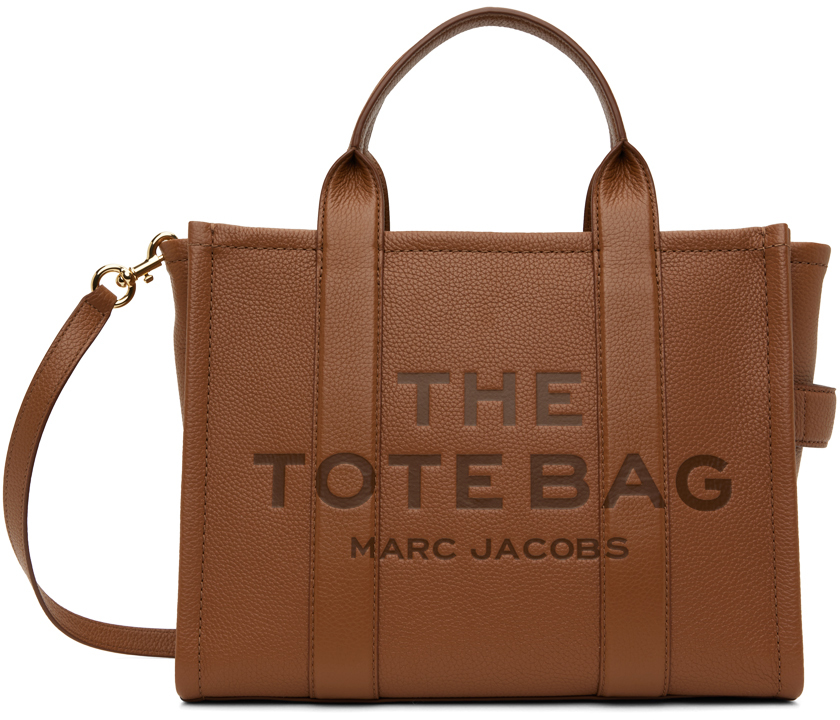 Marc Jacobs Brown 'the Leather Medium Tote Bag' Tote In 212 Argan Oil