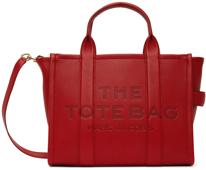 Red 'The Leather Medium Tote Bag' Tote