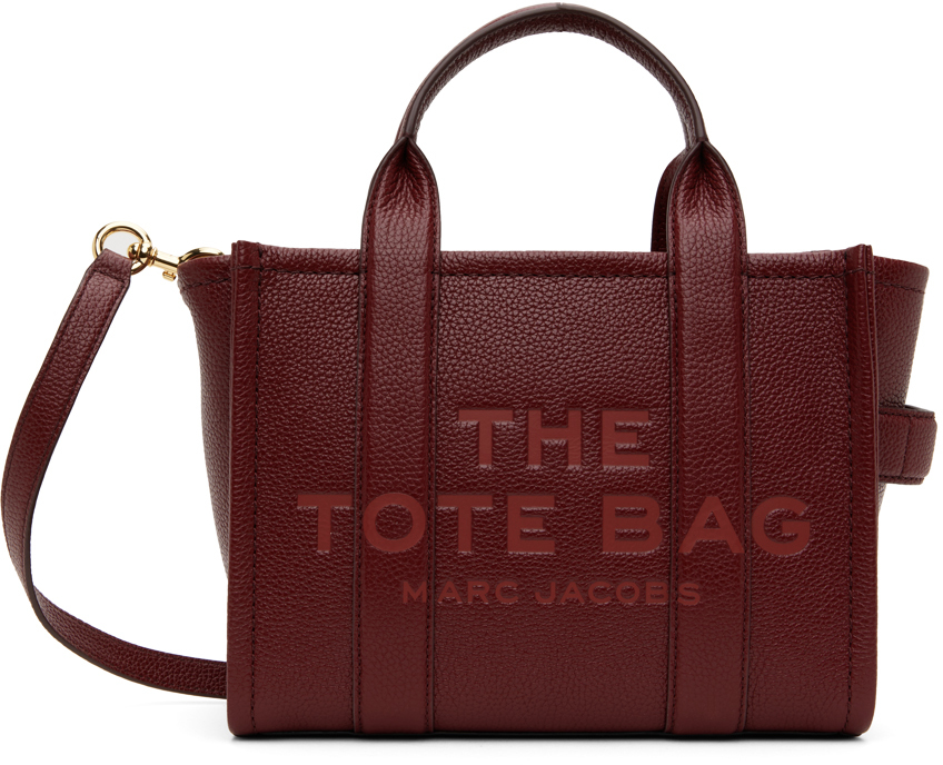 Marc Jacobs Burgundy 'the Leather Small' Tote In 602 Cherry