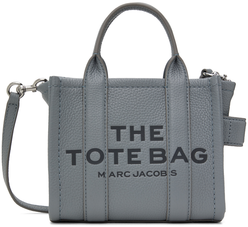 Marc Jacobs Gray 'the Leather Mini' Tote In 050 Wolf Grey