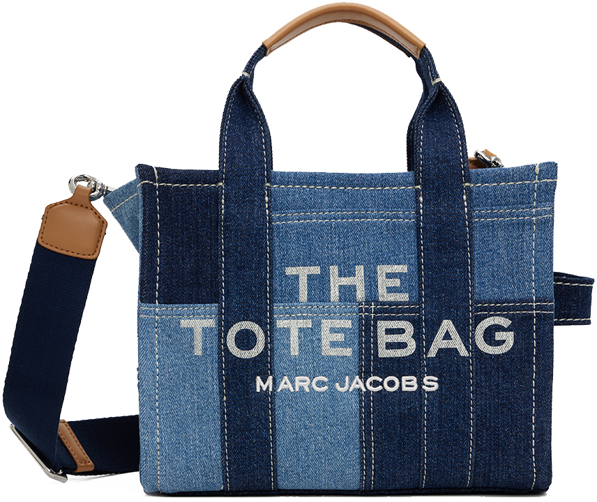 Shop Marc Jacobs Blue 'the Denim Small' Tote In 422 Blue Denim