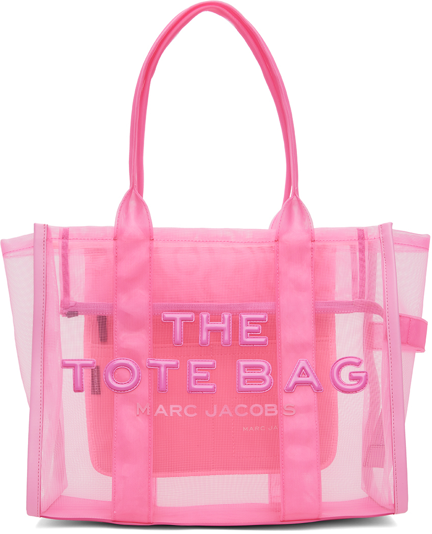 Shop Marc Jacobs Pink 'the Mesh Large Tote Bag' Tote In 675 Candy Pink