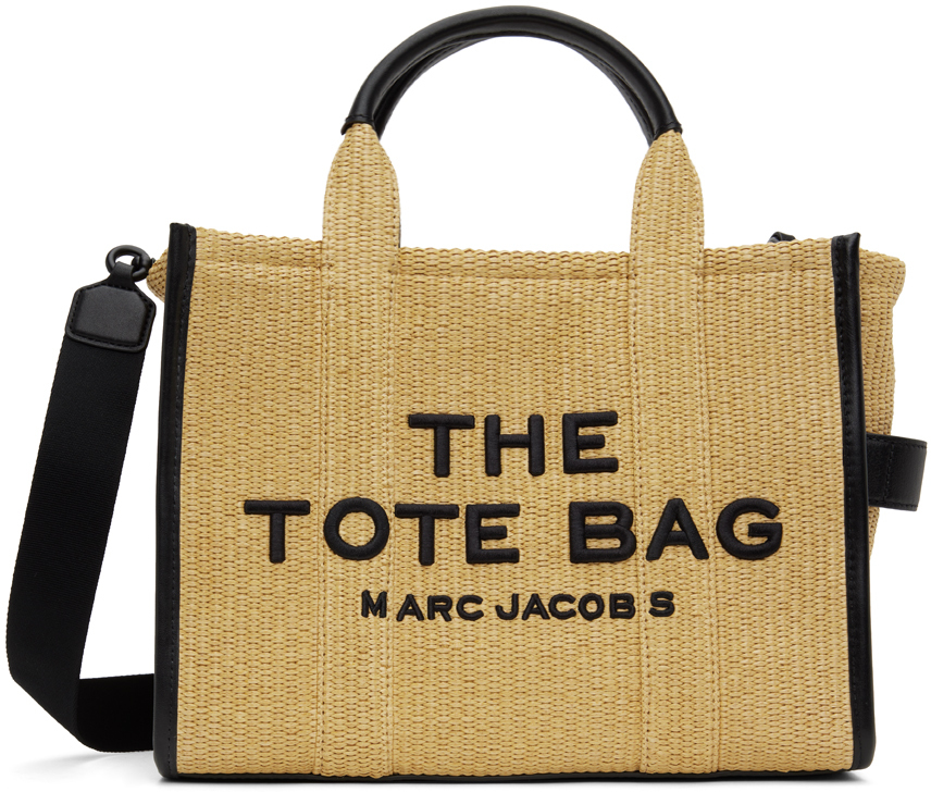 Shop Marc Jacobs Beige 'the Woven Medium' Tote In 255 Natural