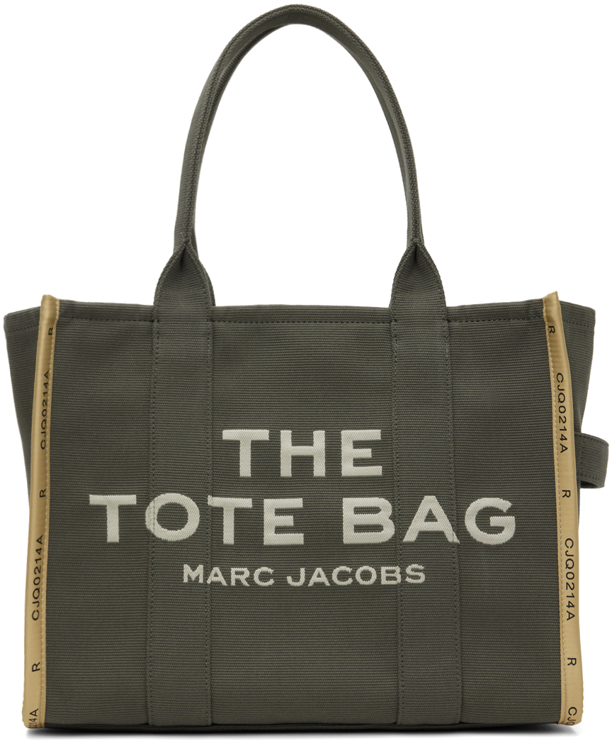 Shop Marc Jacobs Khaki 'the Jacquard Large' Tote In 365 Bronze Green