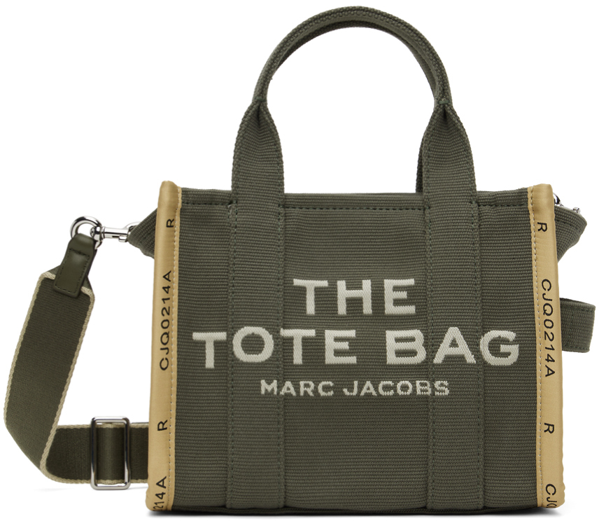 Shop Marc Jacobs Khaki 'the Jacquard Small' Tote In 365 Bronze Green