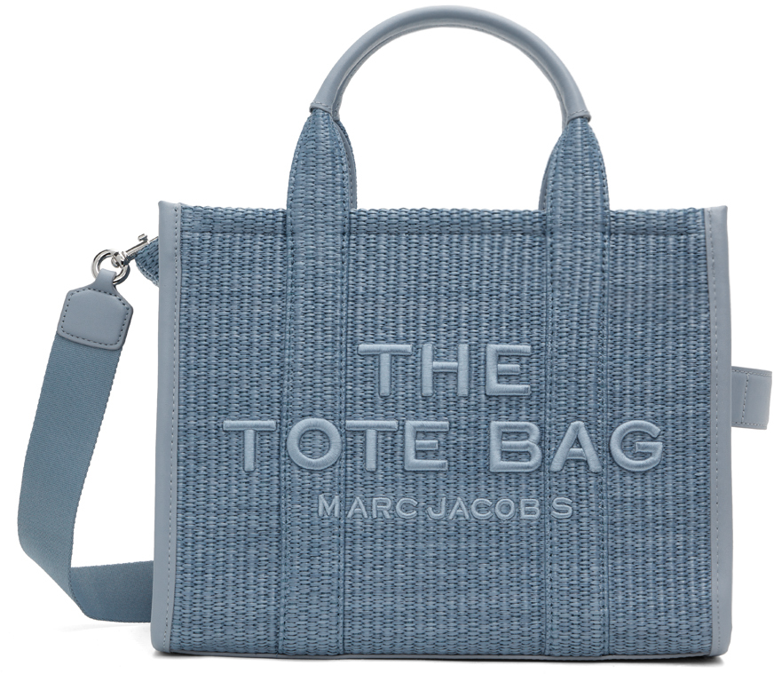 Marc Jacobs Blue 'the Woven Medium' Tote In 450 Pale Blue