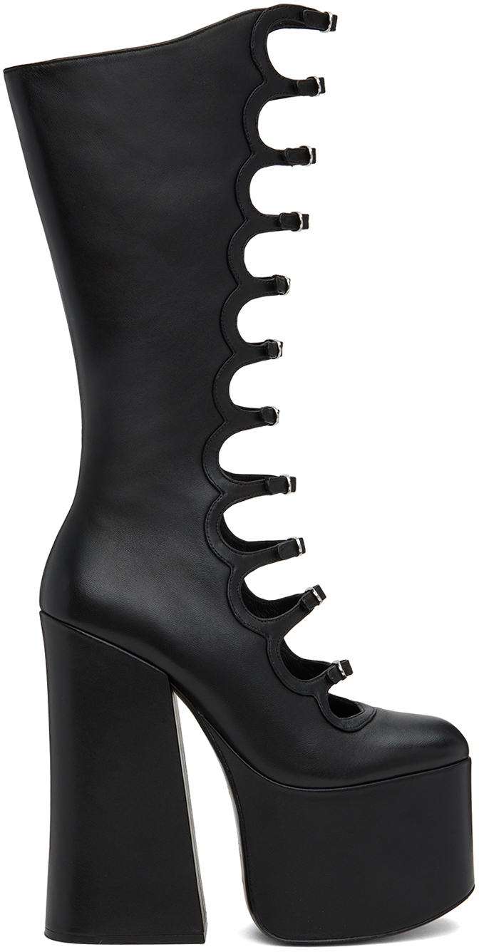 Marc Jacobs: Black Multi Buckle Kiki Boots | SSENSE