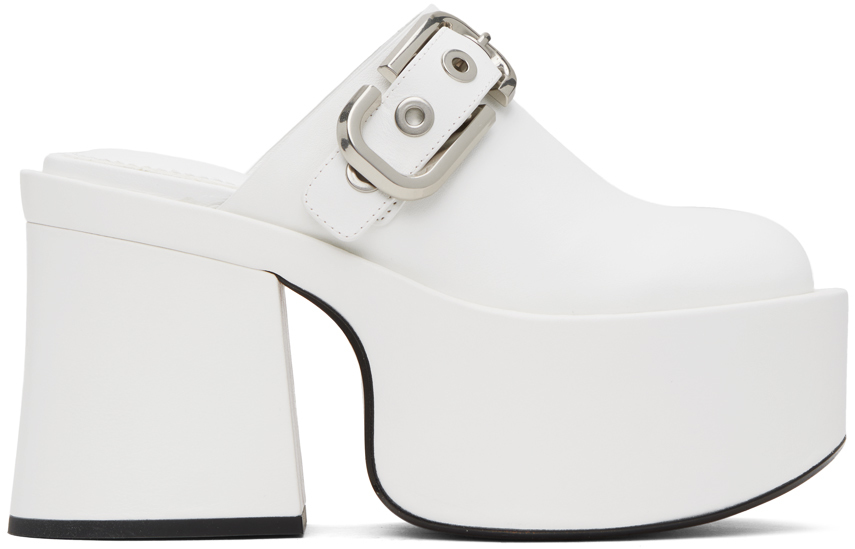 Shop Marc Jacobs White 'the J Marc Leather' Mules In 100 White