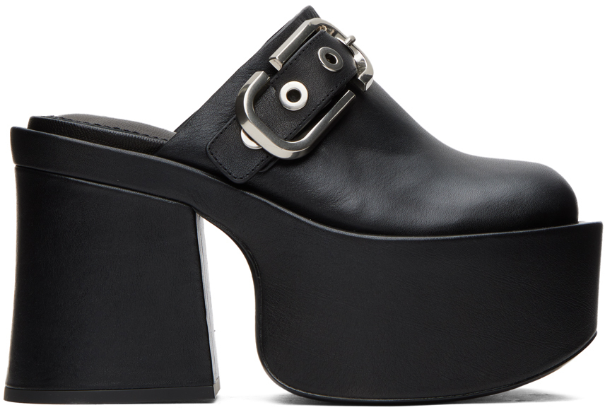 Black 'The J Marc Leather' Mules