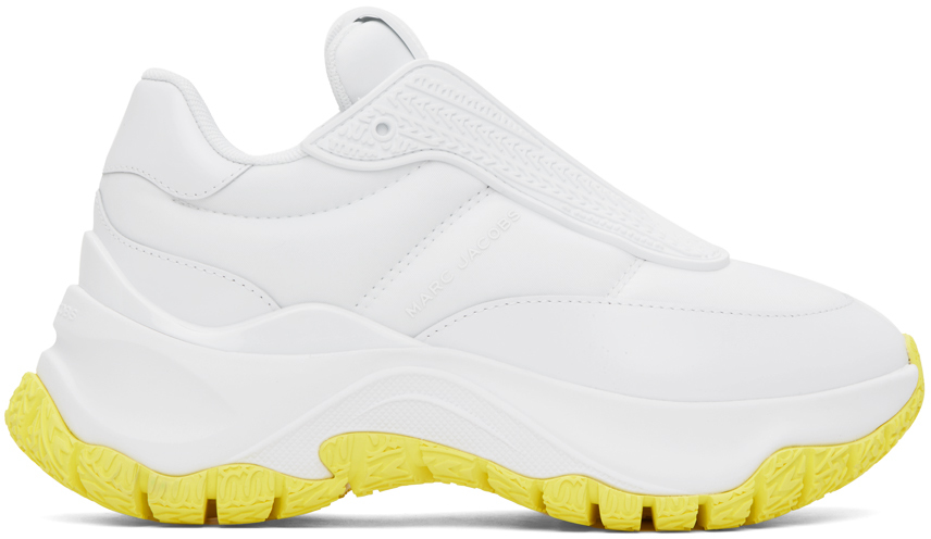 Shop Marc Jacobs White 'the Lazy Runner' Sneakers In 158 White Yellow