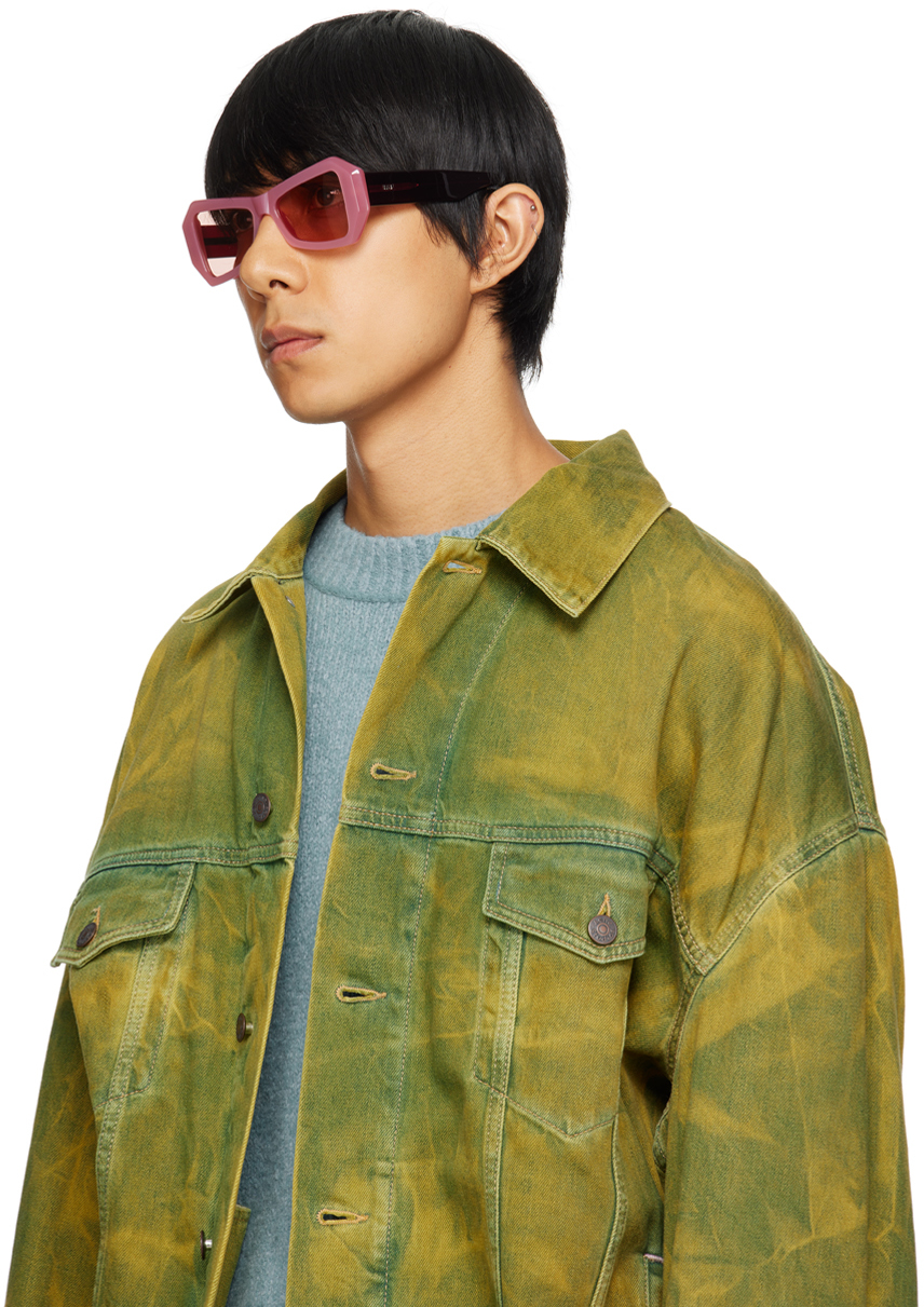Retrosuperfuture Pink & Burgundy Tempio Sunglasses In Candy