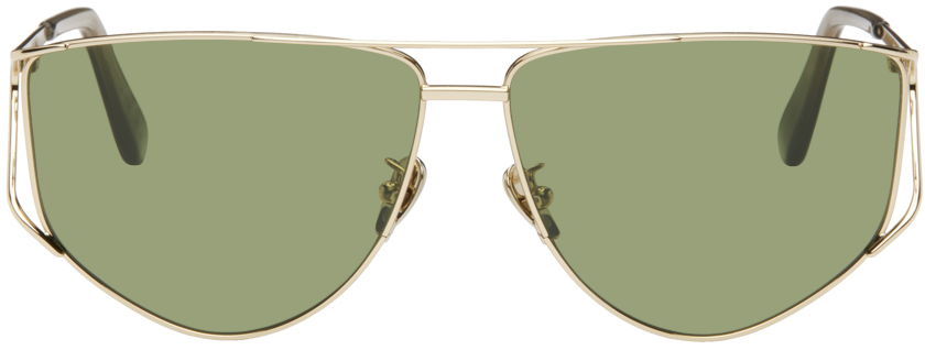 Retrosuperfuture Gold Premio Sunglasses In Green
