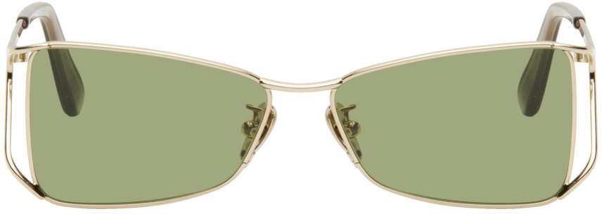 Retrosuperfuture Gold Anaki Sunglasses In Green