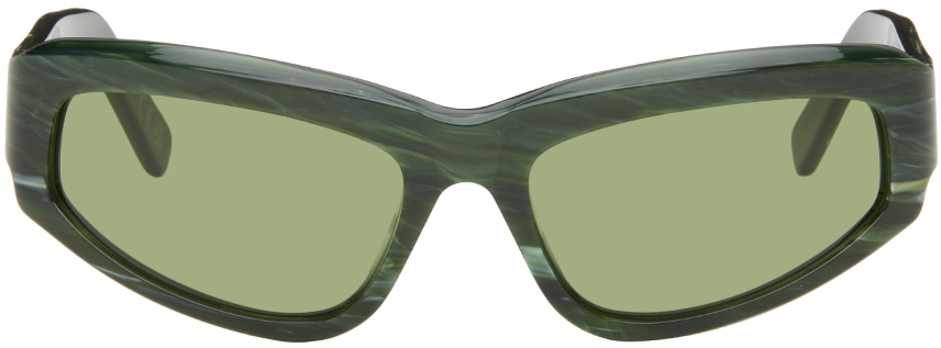 Retrosuperfuture Green Motore Sunglasses In Tartaruga
