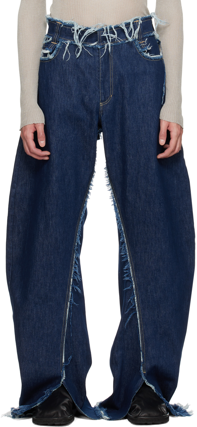 Bianca Saunders Blue Ess Jeans In Midnight