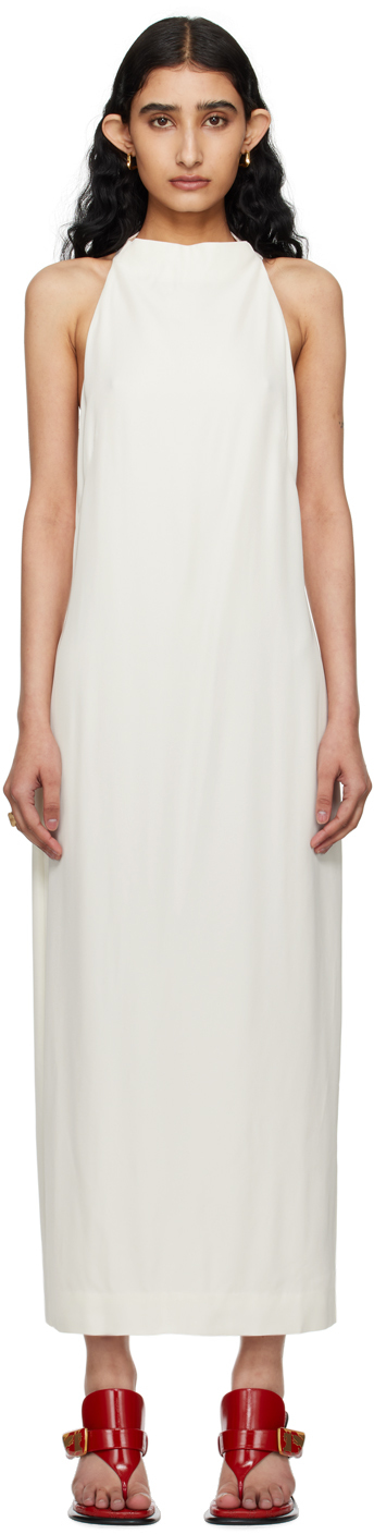 Off-White Asymm Belt Back Midi Dress