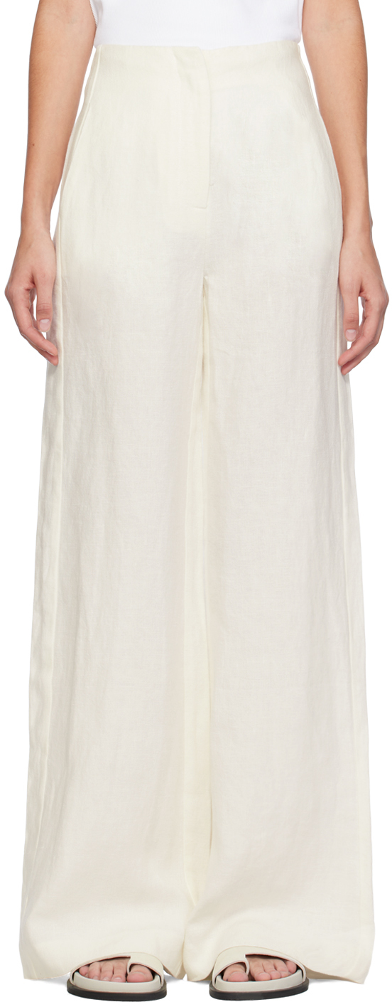 St Agni Off-white Wide-leg Trousers In Ivory