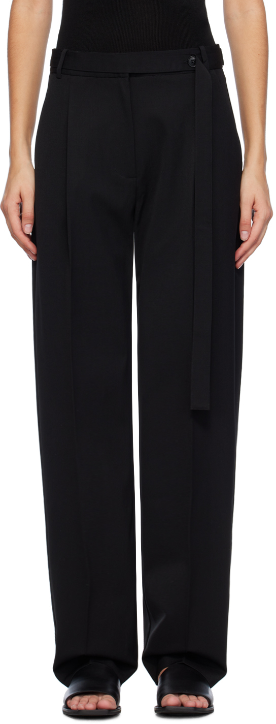 St Agni Black Belted Trousers