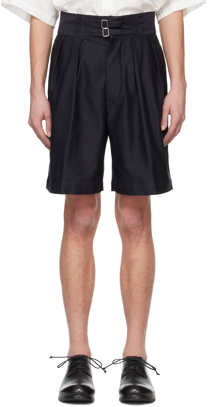 KAPTAIN SUNSHINE Navy Pleated Shorts SSENSE Canada