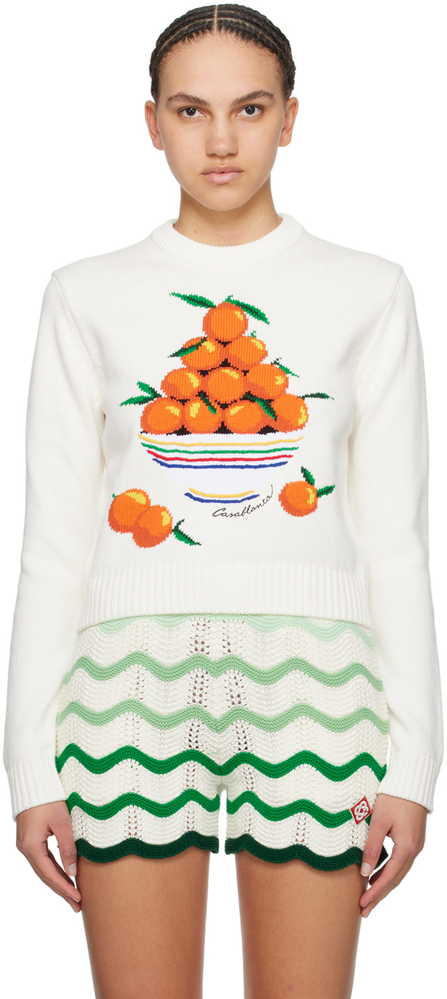Shop Casablanca Off-white Pyramide D'oranges Sweater