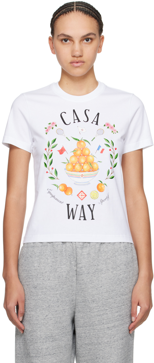 Casablanca Casa Way Printed Fitted T-shirt In White