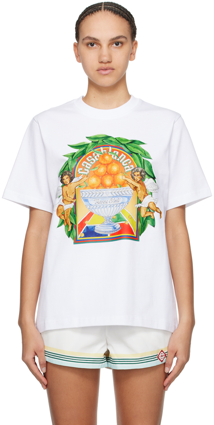 Shop Casablanca White Triomphe D'oranges T-shirt