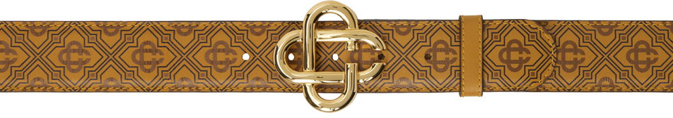Casablanca Tan Monogram Cc Belt
