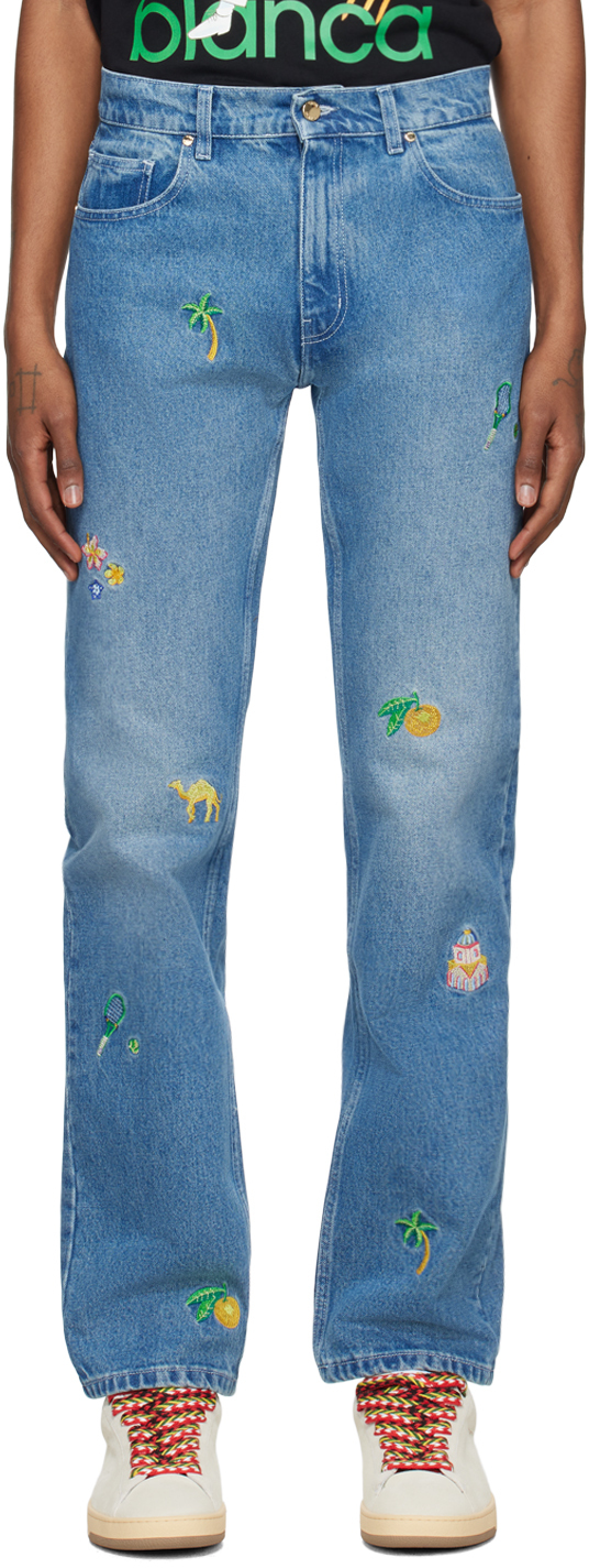 Blue Motif Jeans