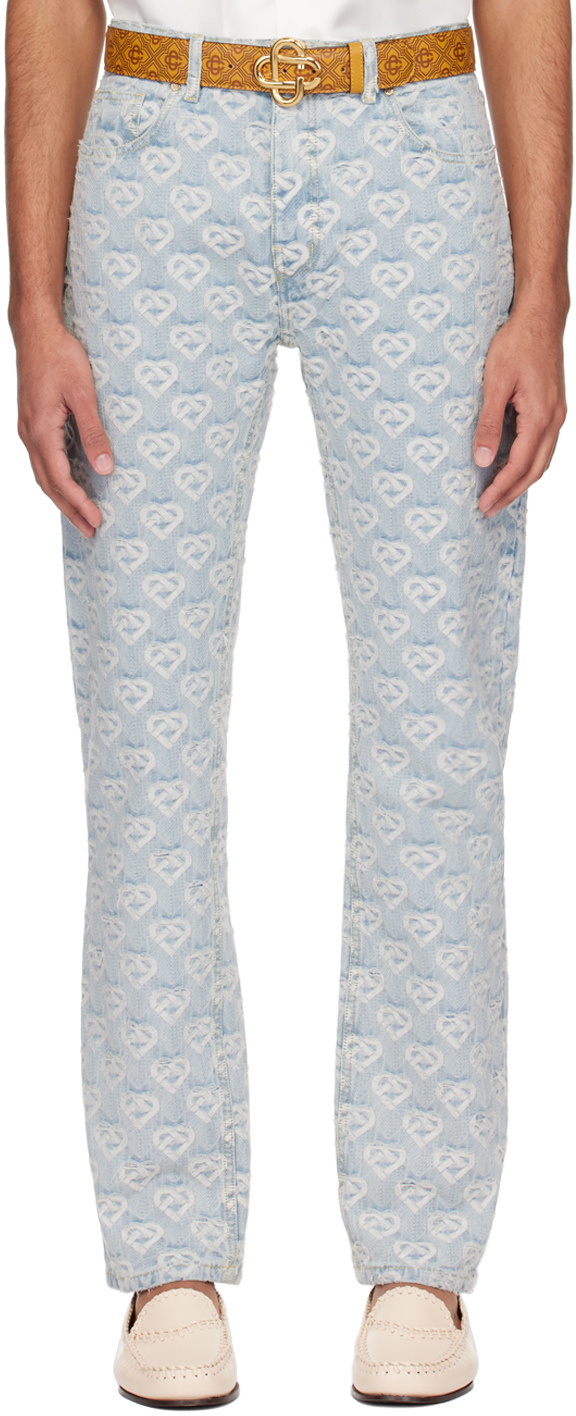 Blue Jacquard Jeans