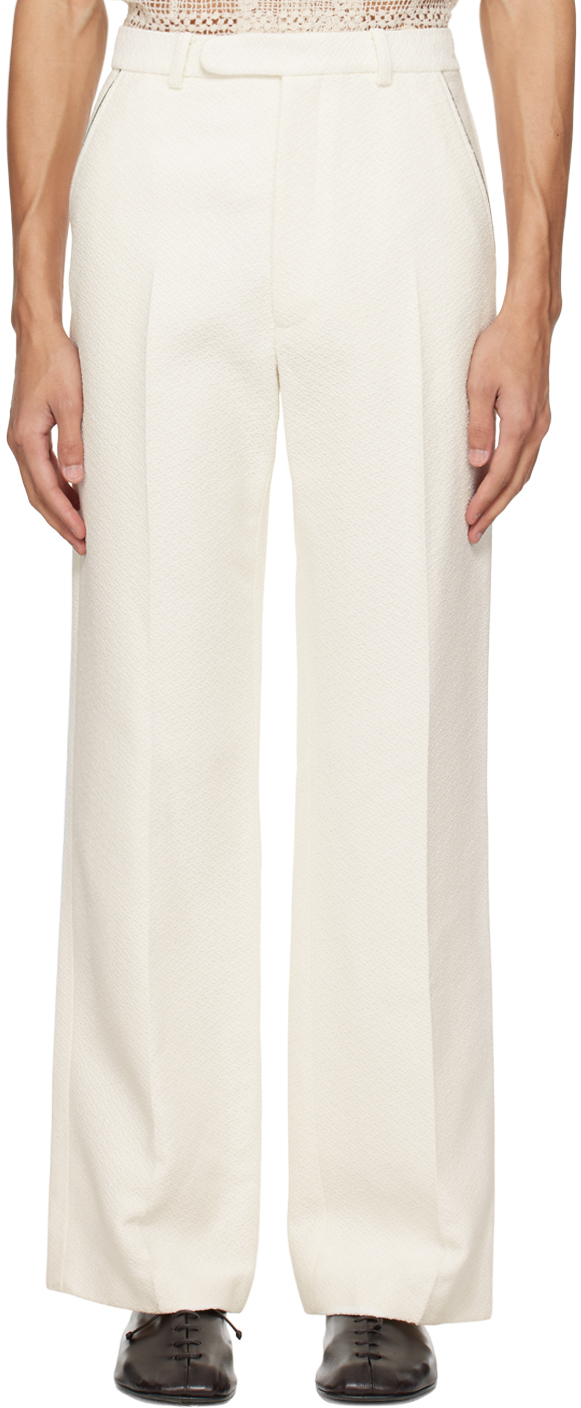 Casablanca White Straight-leg Trousers In Off White