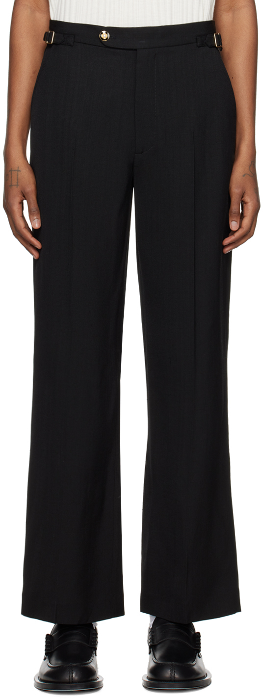 Black Straight-Leg Trousers