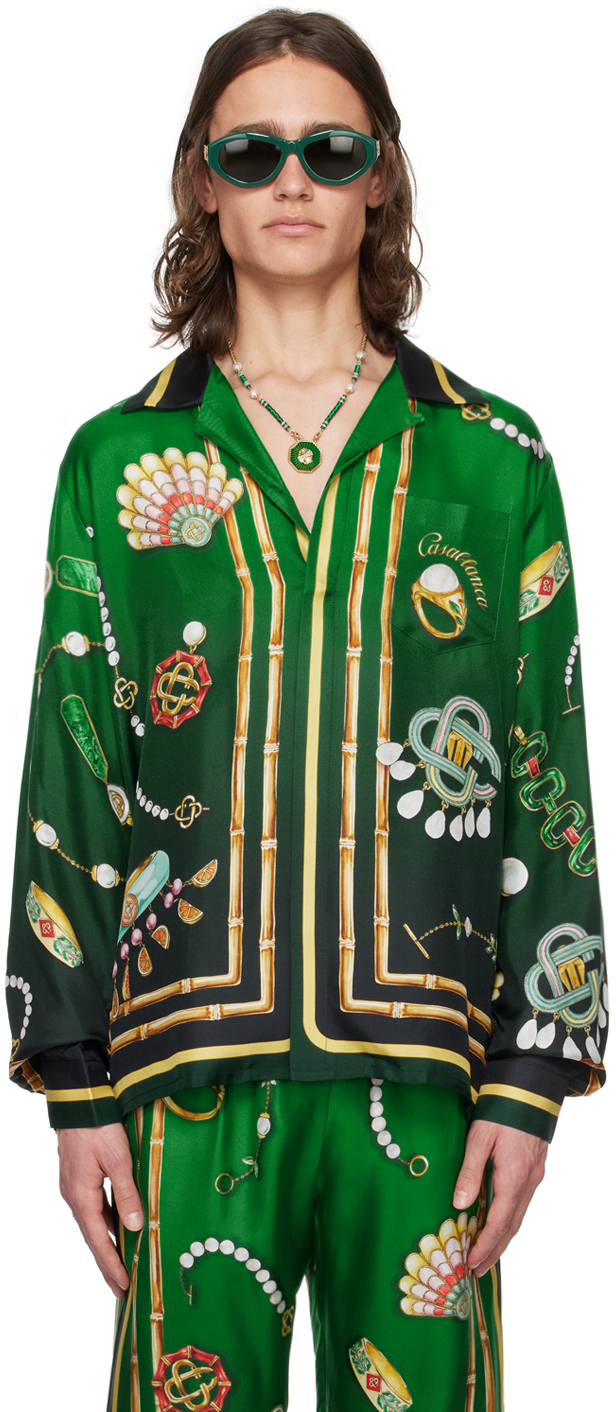 Casablanca Green 'la Boite A Bijoux' Shirt
