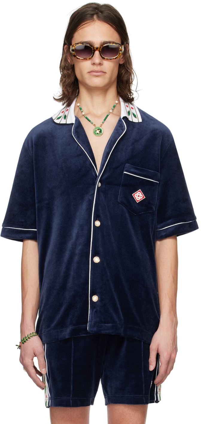 Casablanca Navy Laurel Shirt