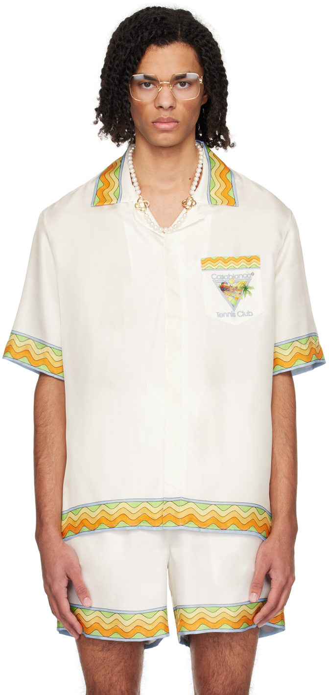 White Printed Shirt by Casablanca on Sale