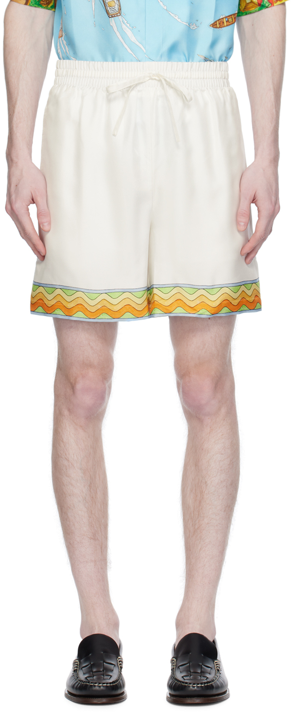 White Afro Cubism 'Tennis Club' Shorts