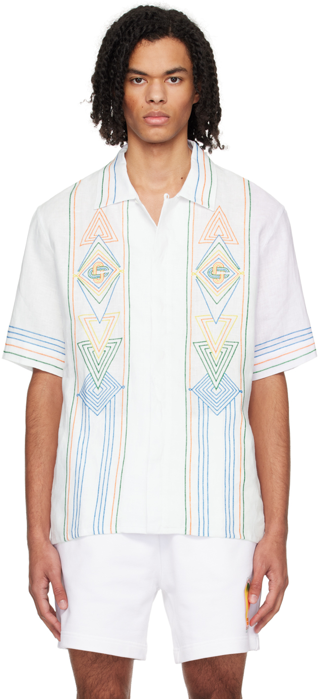 Shop Casablanca White 'le Fil De La Musique' Shirt