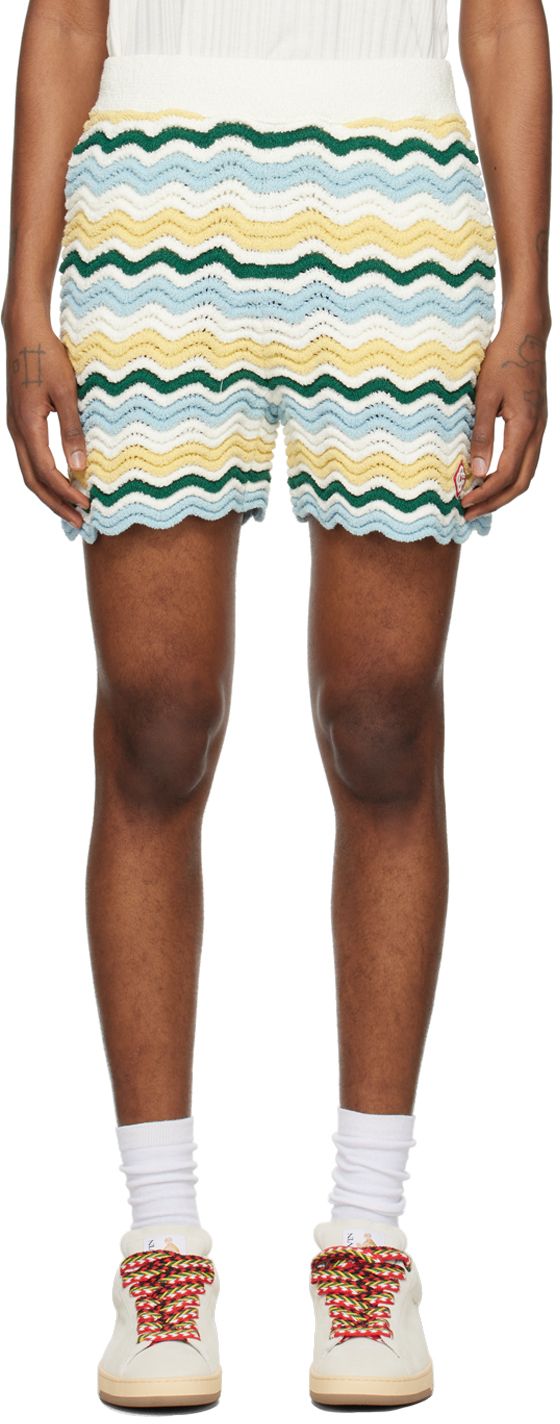 Multicolor Wavy Bouclé Shorts