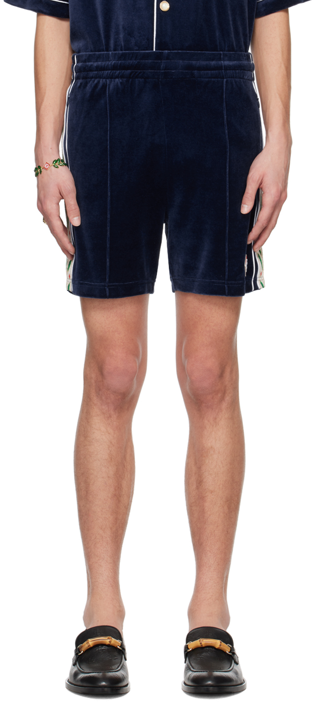 Navy Laurel Shorts