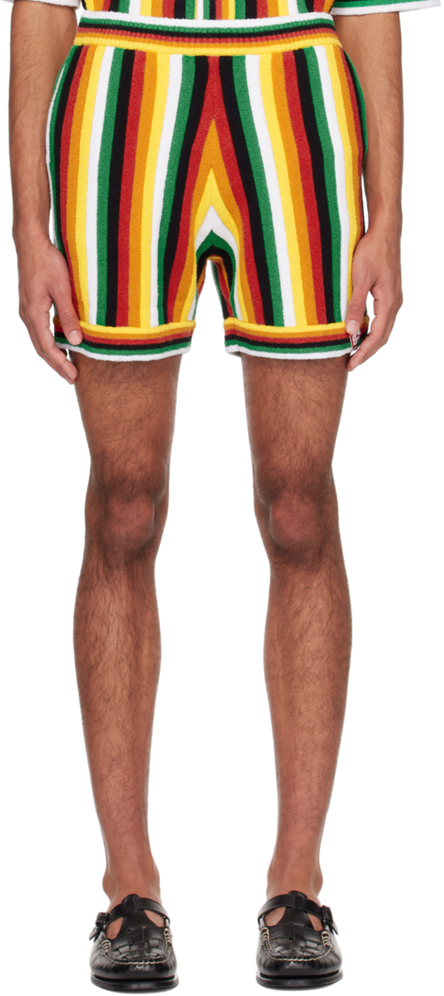 Shop Casablanca Multicolor Striped Shorts