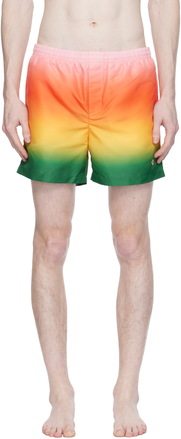 Shop Casablanca Multicolor Gradient Swim Shorts