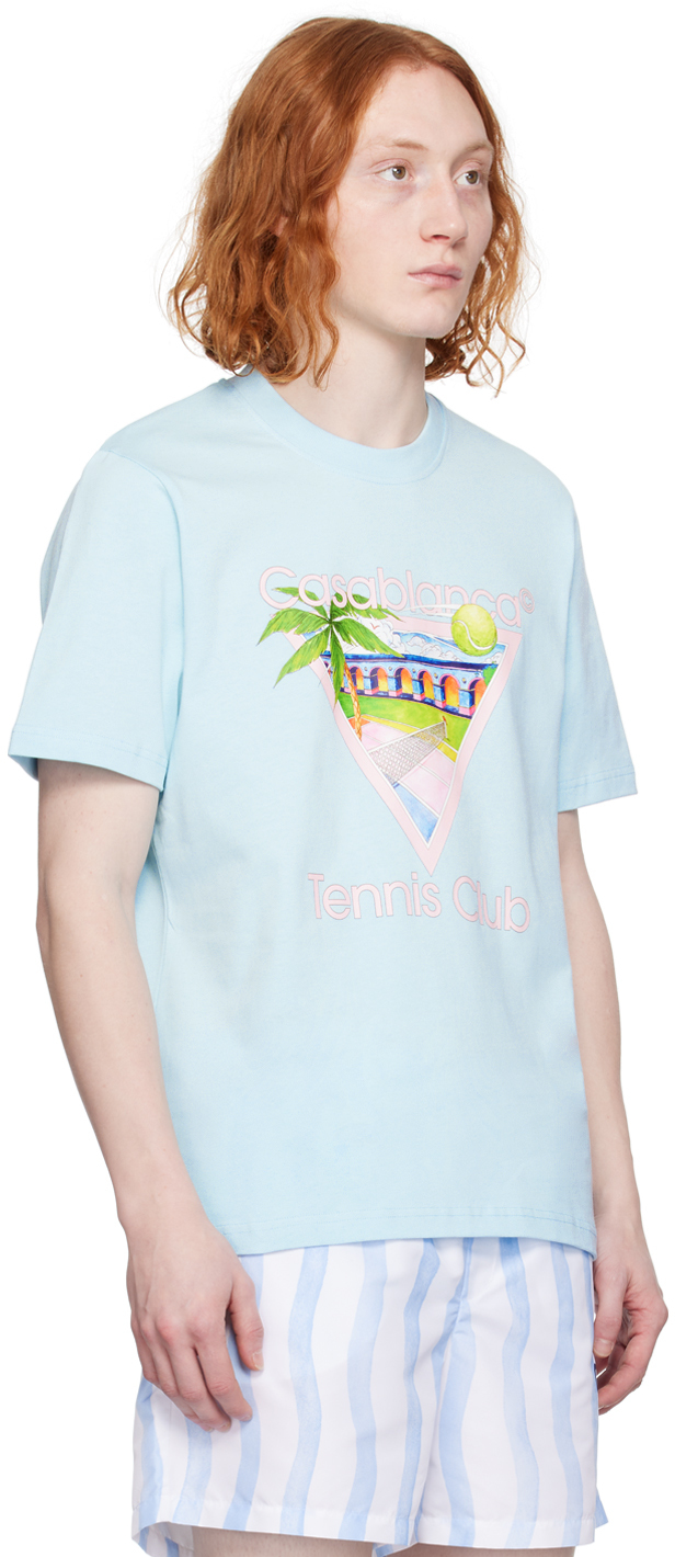 CASABLANCA BLUE 'TENNIS CLUB' ICON T-SHIRT