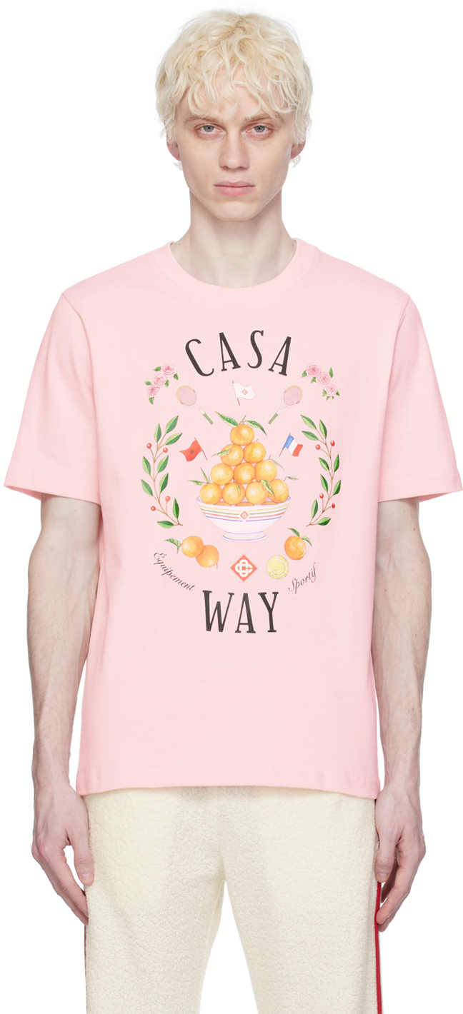 Casablanca Ssense Exclusive Pink 'casa Way' T-shirt